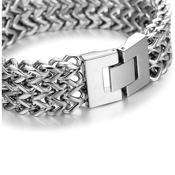 Stainless Steel 19MM Cuban Link Chain Bracelet - Picture 4 of 7